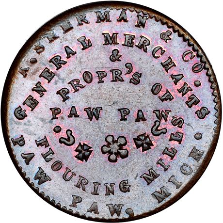 179  -  MI745C-1a R6 NGC MS65 BN Paw Paw Michigan Civil War token