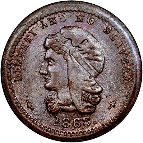 9  -   36/432 a R4 NGC MS66 BN  Patriotic Civil War token