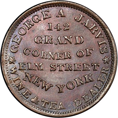 405  -  HT-283 / Low 122 R2 PCGS MS63 BN New York Hard Times token