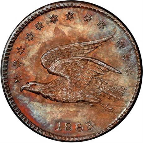 47  -  158/424 a R9 NGC MS63 BN Very Rare Die Patriotic Civil War token
