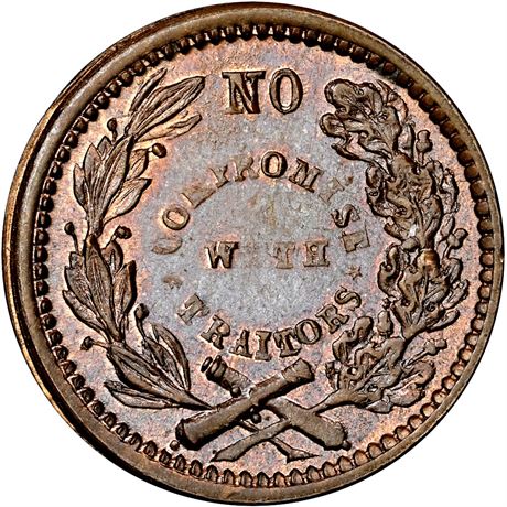 76  -  295/432 d R8 NGC MS65 Copper Nickel Patriotic Civil War token