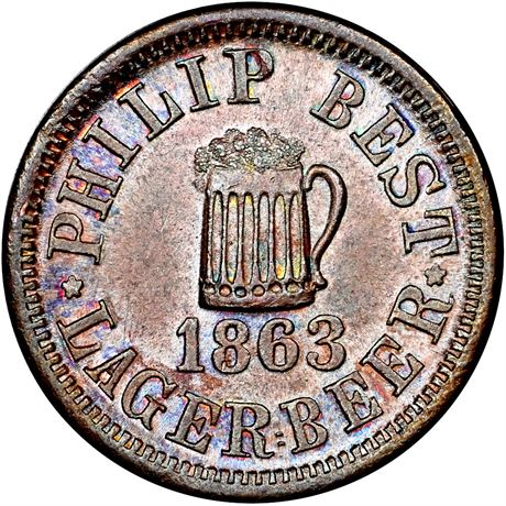 348  -  WI510 C-1a R3 NGC MS64 BN Milwaukee Wisconsin Civil War token