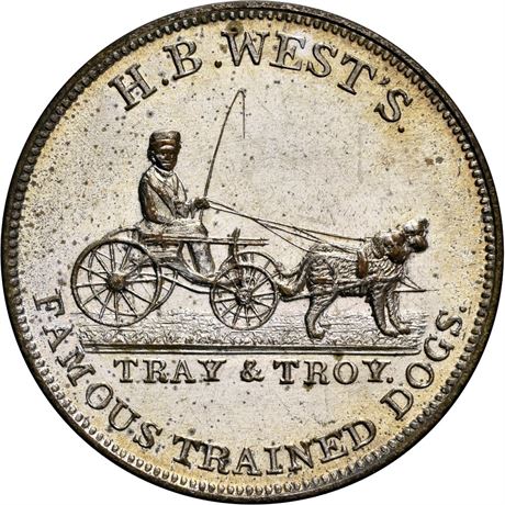 Miller NY 949A NGC MS65 Trained Dogs New York City Merchant token