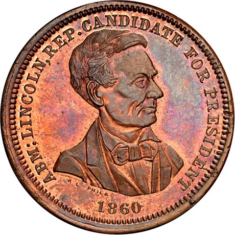 PA 554 NGC MS65 RB Warner Coin Dealer Philadelphia George Washington Lincoln