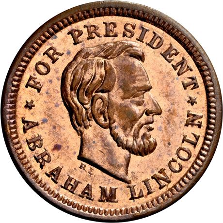 132/149 a NGC MS62 Abraham Lincoln Political Campaign Patriotic Civil War Token